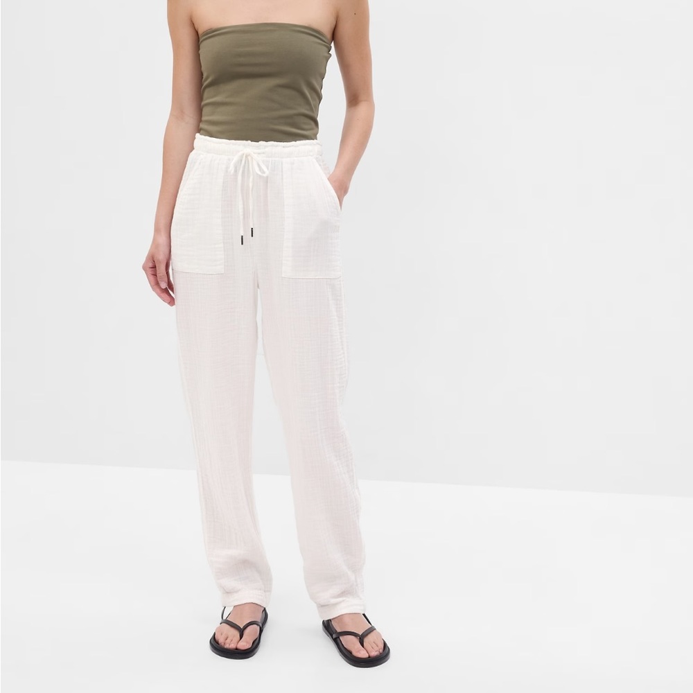 White cotton super soft comfortable summer pants